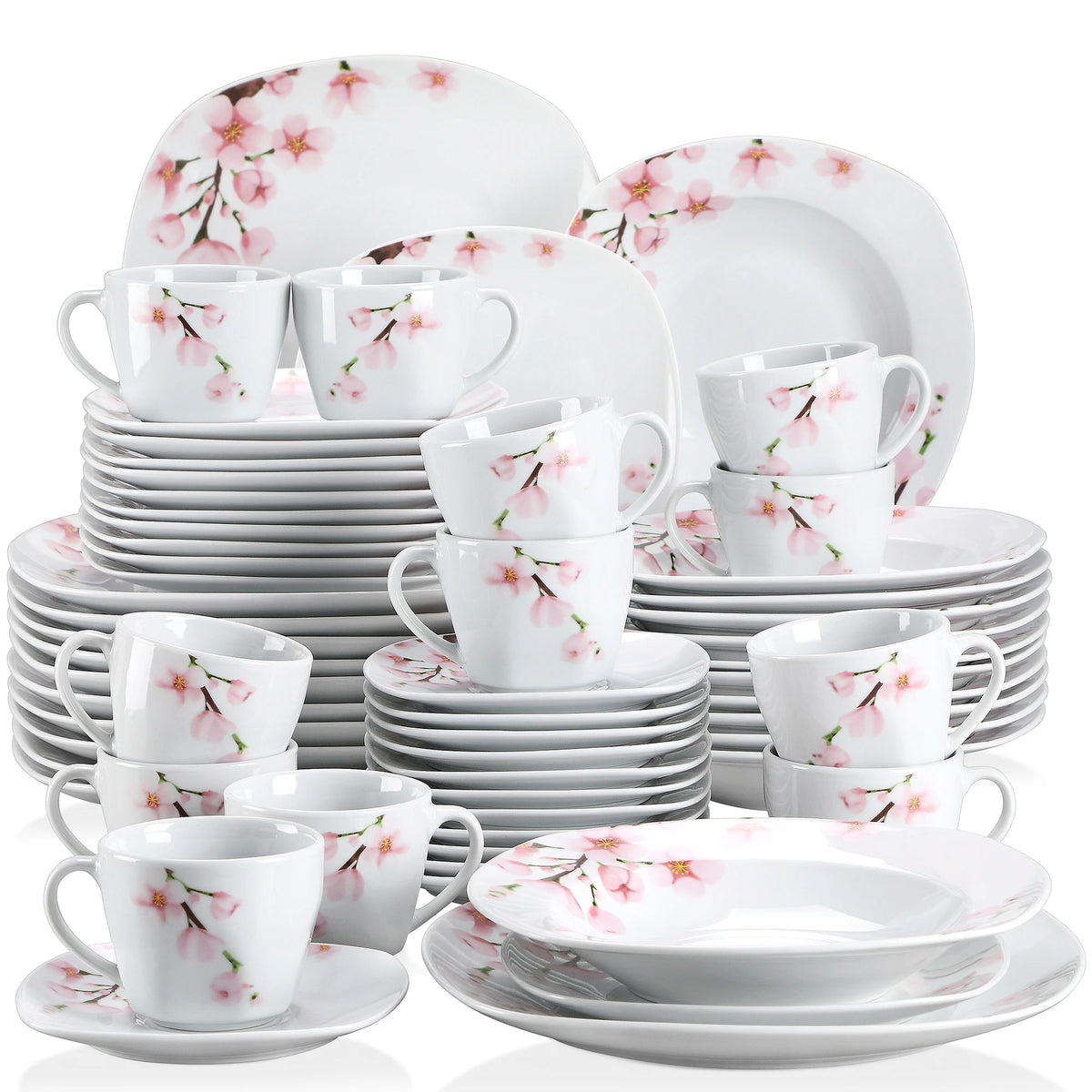 MALACASA Annie Floral Porcelain Dinnerware Set for Elegant Dining