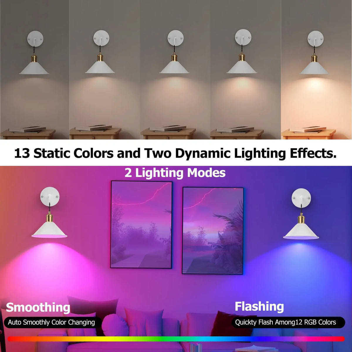 PRTILOUD Remote Controlled Dimmable Battery Operated Wall Sconces