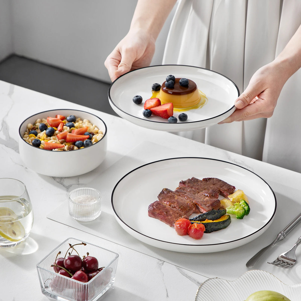 Malacasa Ceramic Porcelain Dinnerware Set