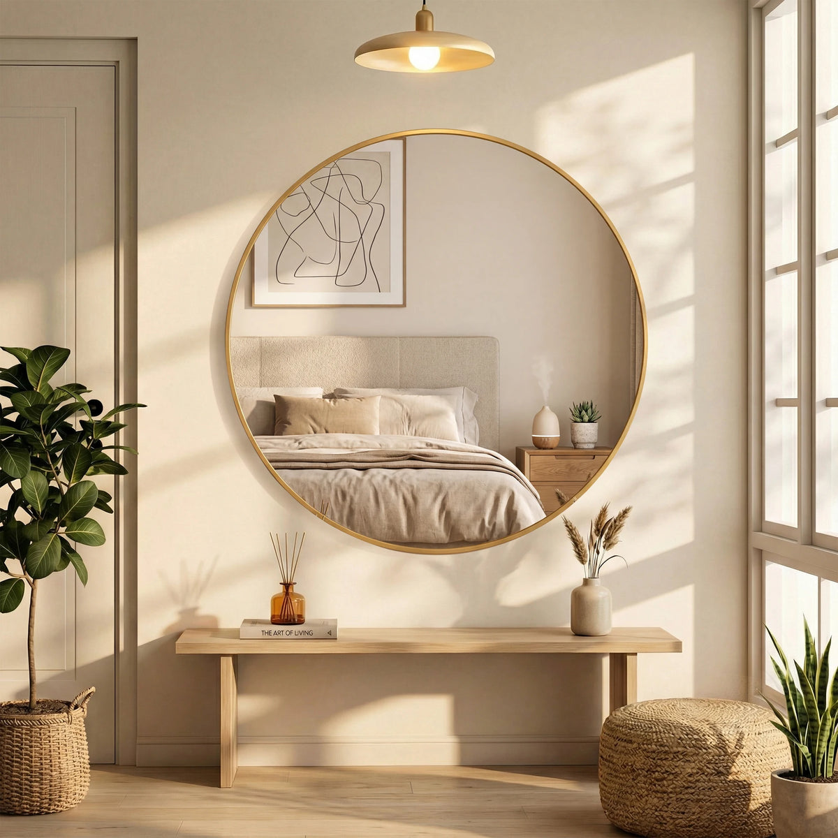 MCQ Shatterproof Round Wall Mirror for Bathroom and Bedroom