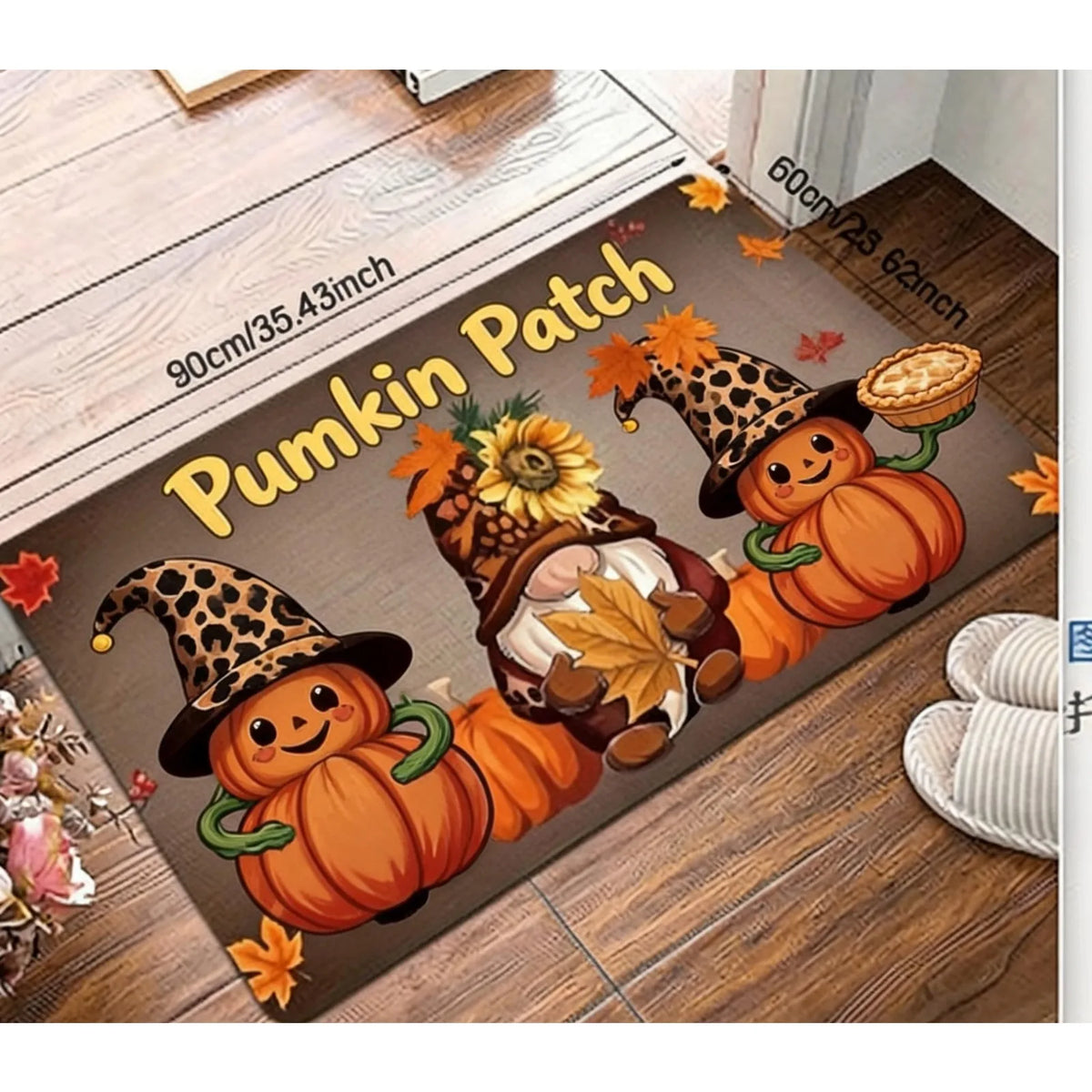 Autumn Gnome Non Slip Waterproof Indoor Outdoor Doorway Mat
