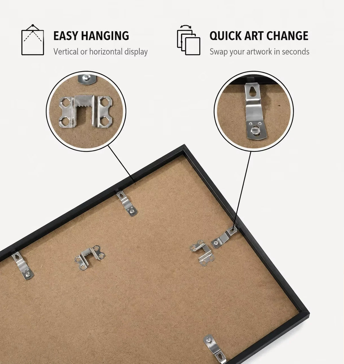 Modern Aluminum Picture Frames Set With Mat For Gallery Wall
