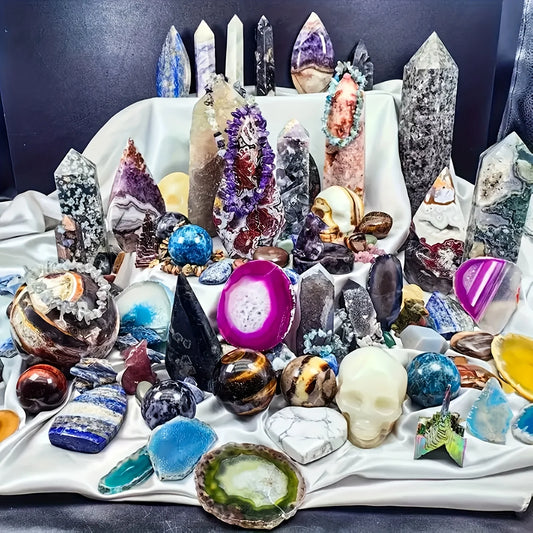 CrystalHola Mixed Stone Gift Box With Crystals And Carvings
