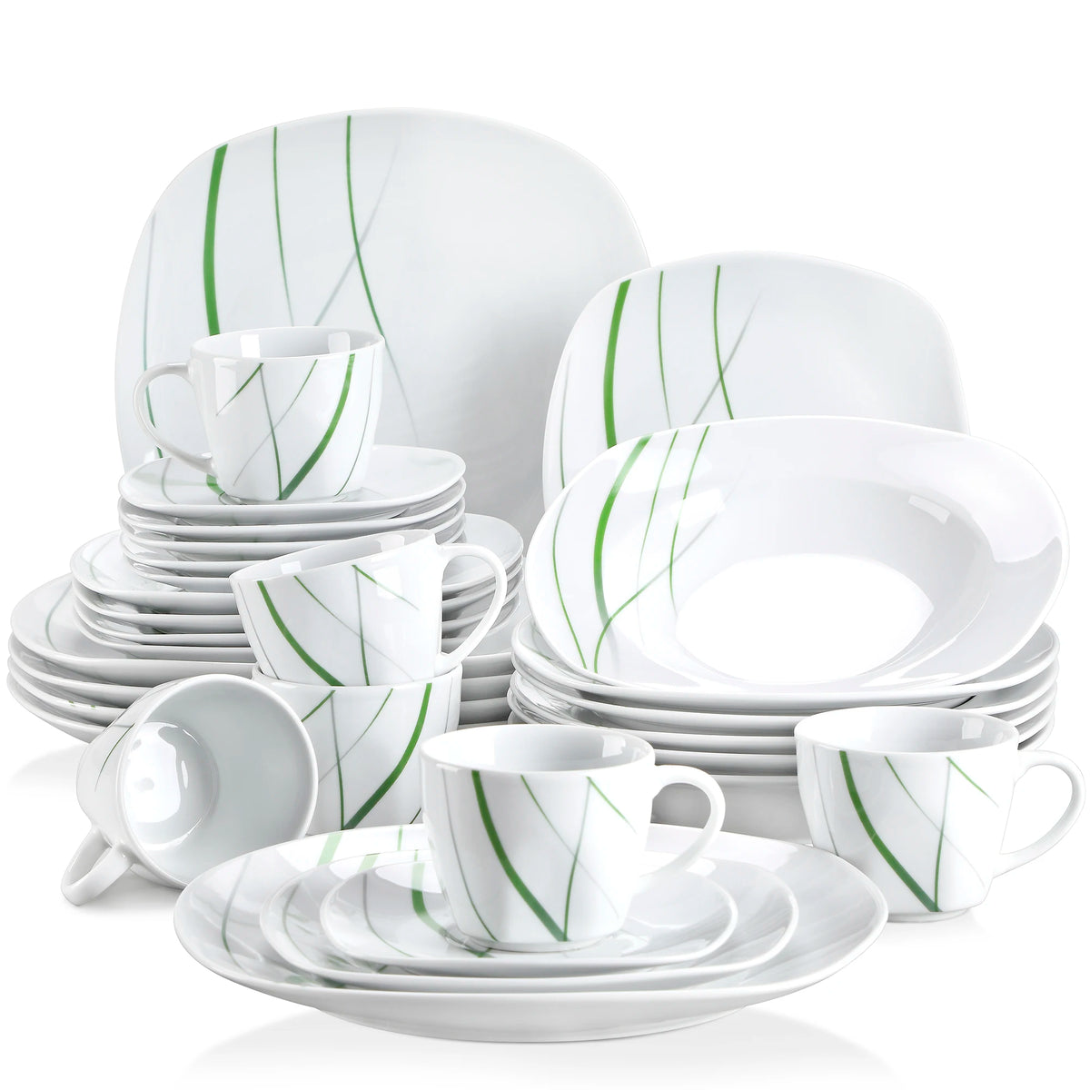 Malacasa Aviva 30 Piece Porcelain Ceramic Dinnerware Set