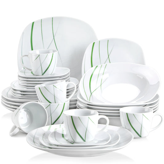 Malacasa Aviva 30 Piece Porcelain Ceramic Dinnerware Set