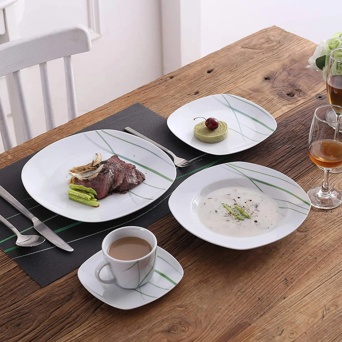 Malacasa Aviva 30 Piece Porcelain Ceramic Dinnerware Set
