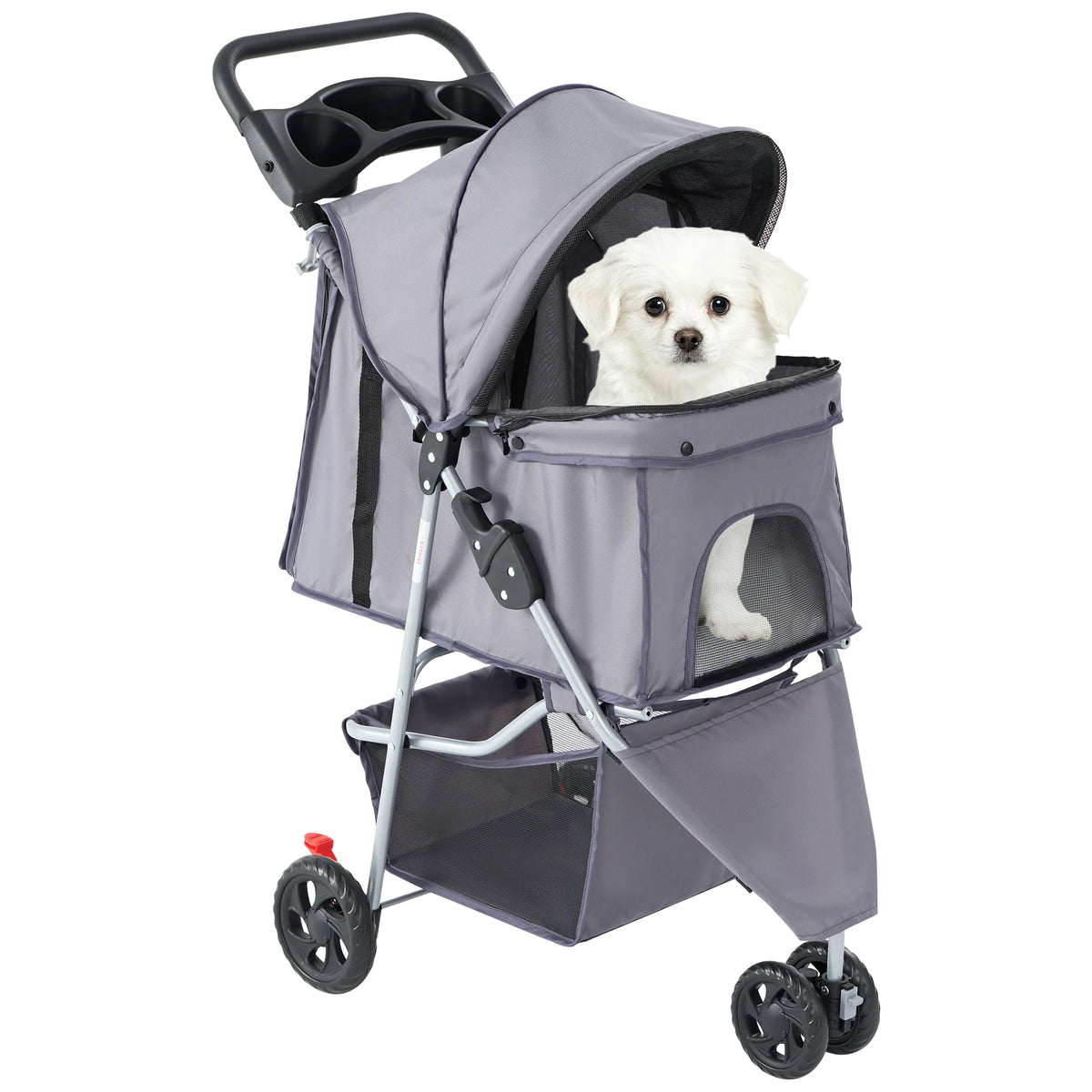 JHK Foldable Three Wheel Pet Stroller for Dogs and Cats