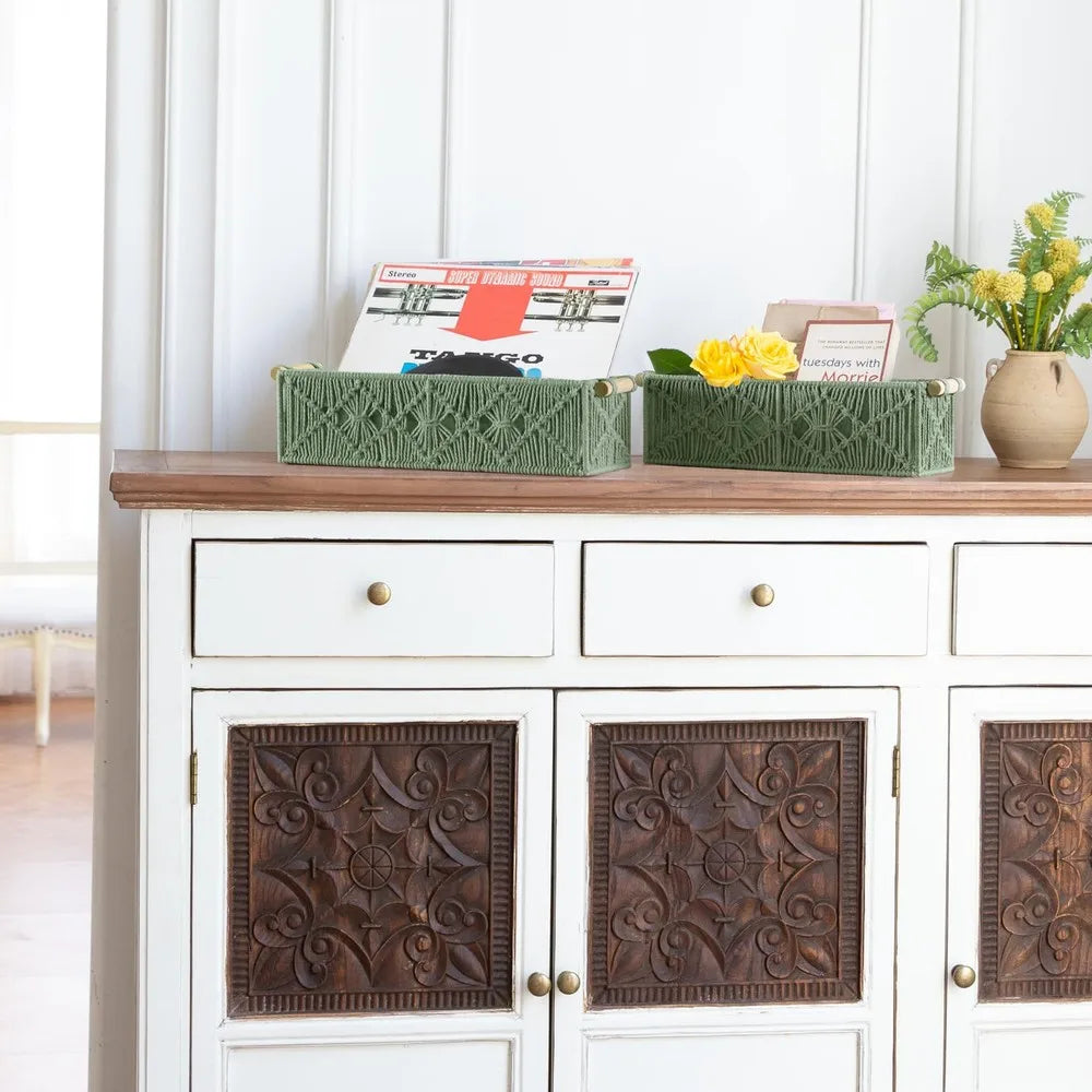 Macrame Hand Woven Storage Basket For Home Decor