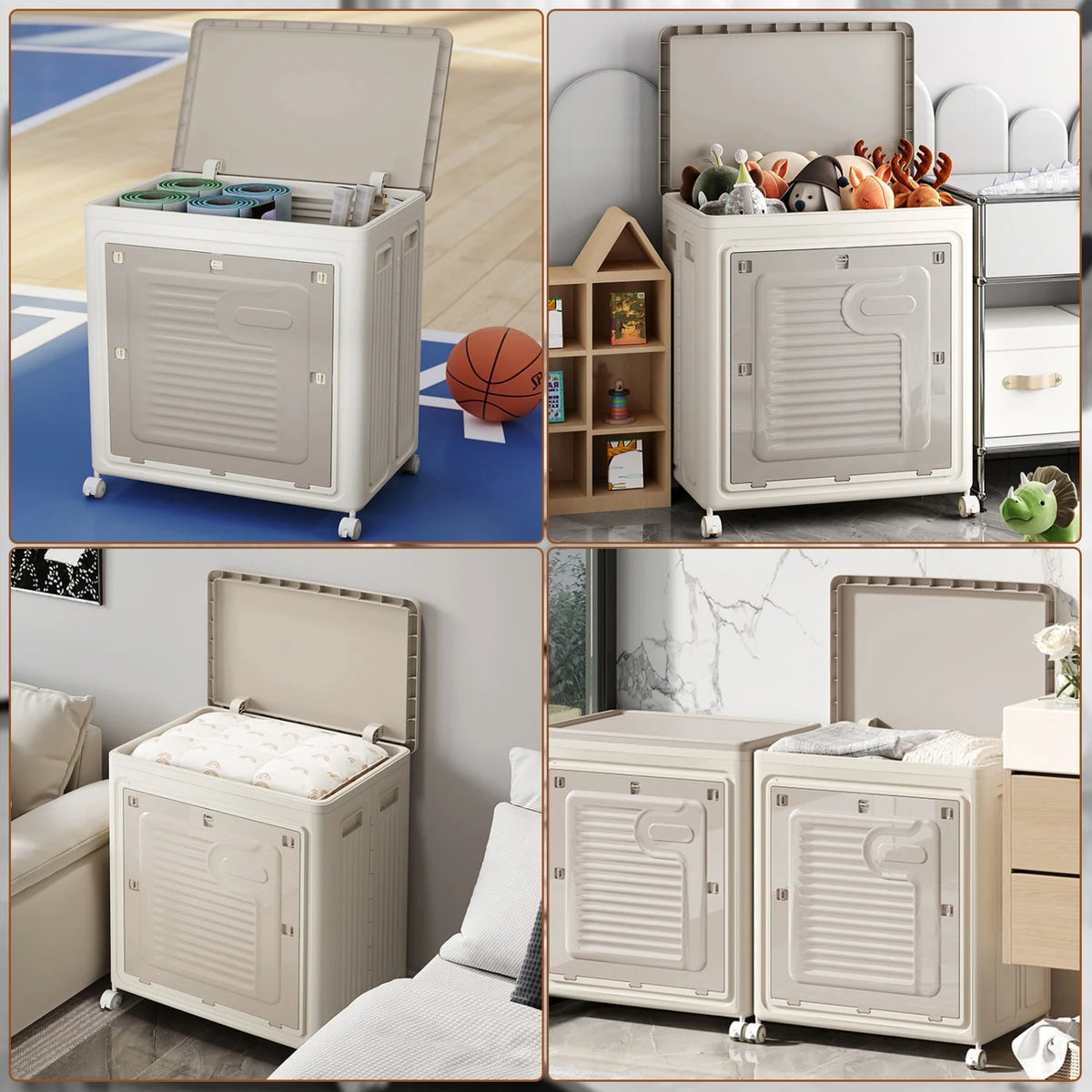 HiMISS Rolling Collapsible Laundry Hamper With Lid