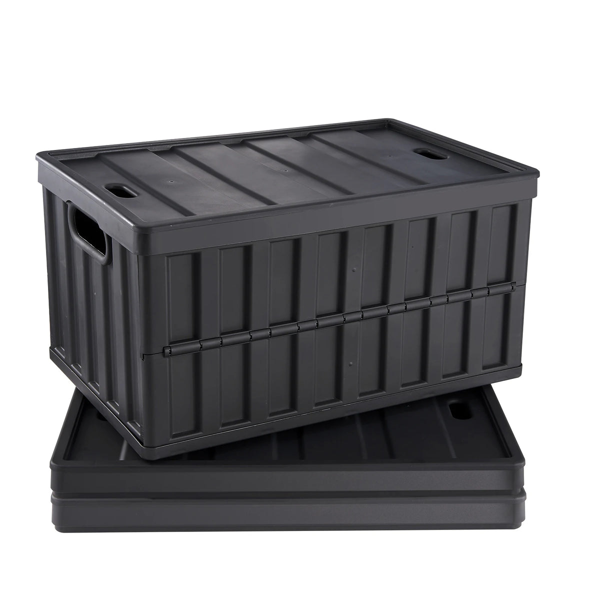 Collapsible Storage Bins With Lids Plastic Utility Crates