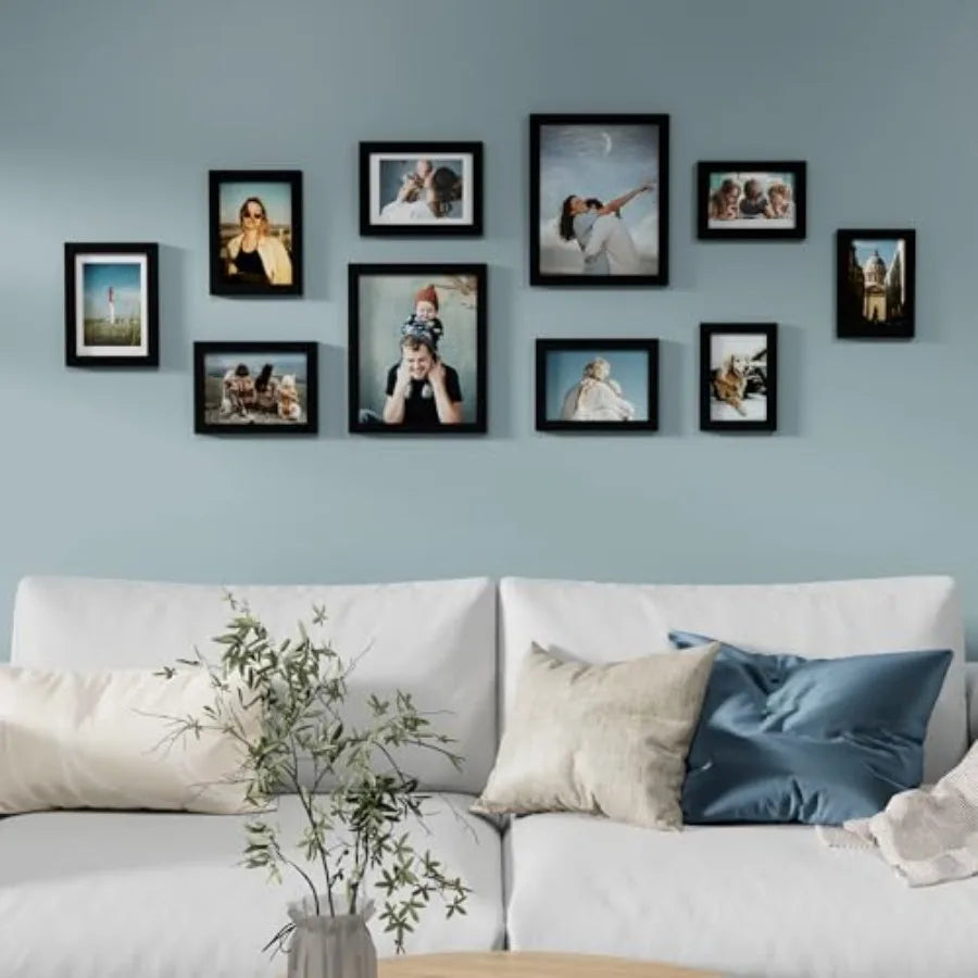 10 Piece Wooden Picture Frame Gallery Wall Display Set