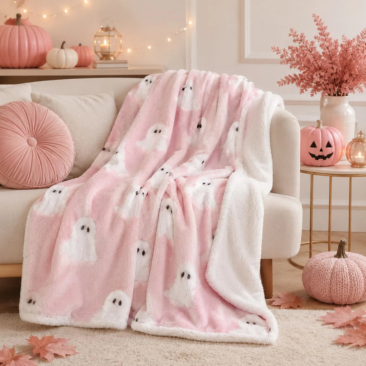Smoofy Halloween Ghost Fleece Throw Blanket
