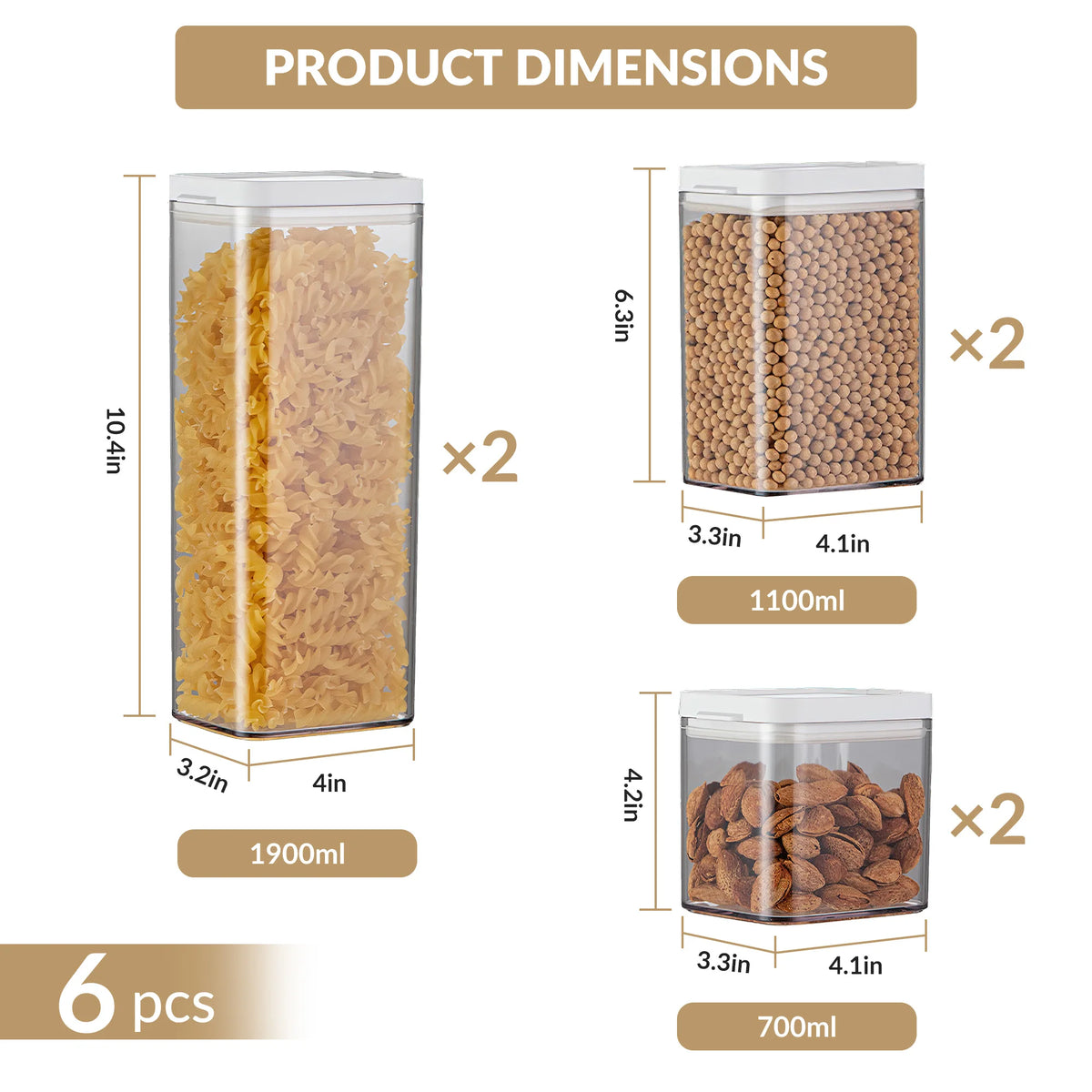 Airtight Plastic Food Storage Jars With Flip Lids
