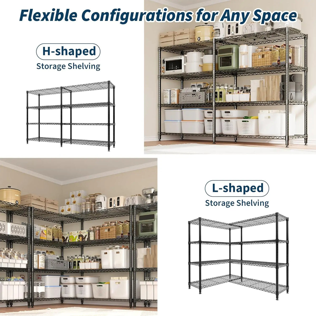 Twisterck Heavy Duty Metal Storage Shelves Adjustable Pantry Rack