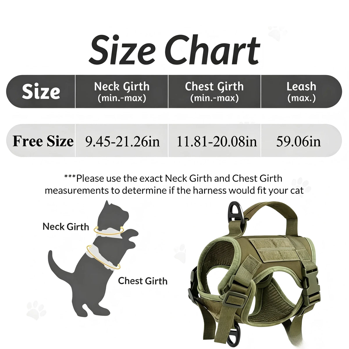 PETRAVEL Tactical Cat Harness Vest and Leash Set