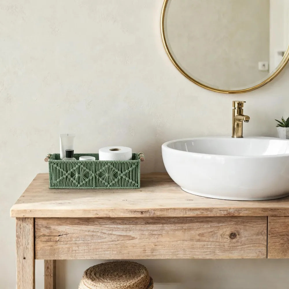 Macrame Hand Woven Storage Basket For Home Decor