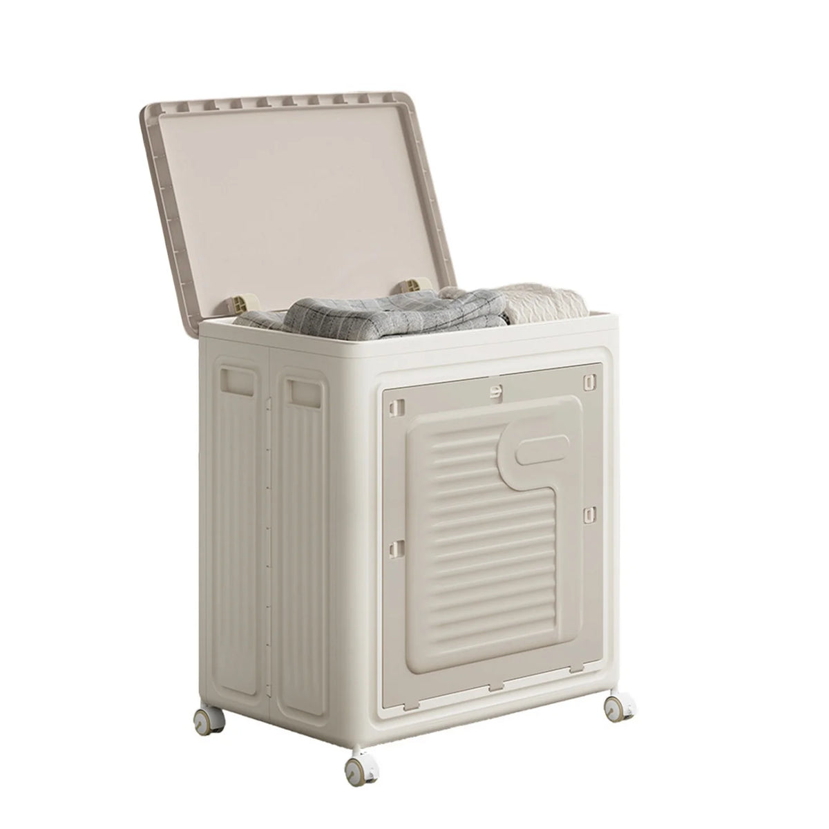 HiMISS Rolling Collapsible Laundry Hamper With Lid