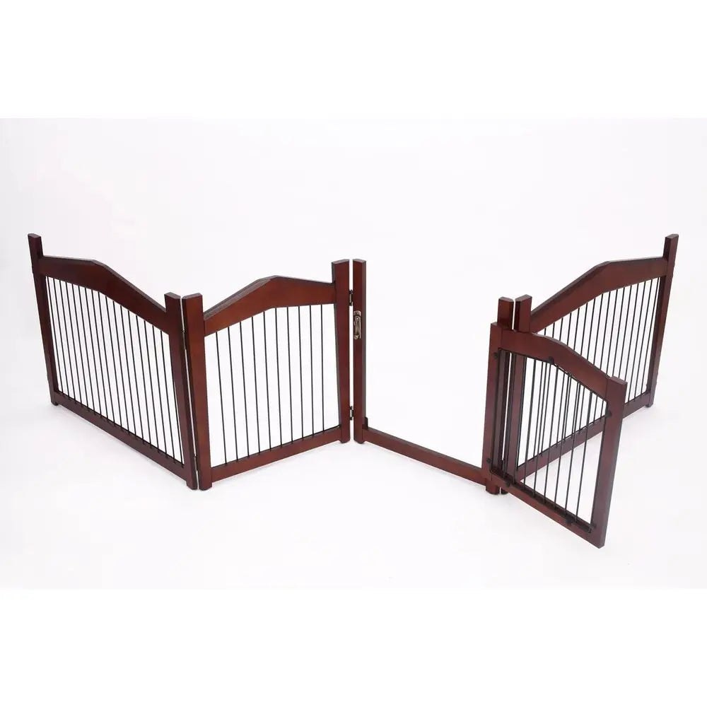 Convertible Wooden Pet Crate And Gate With Secure Design