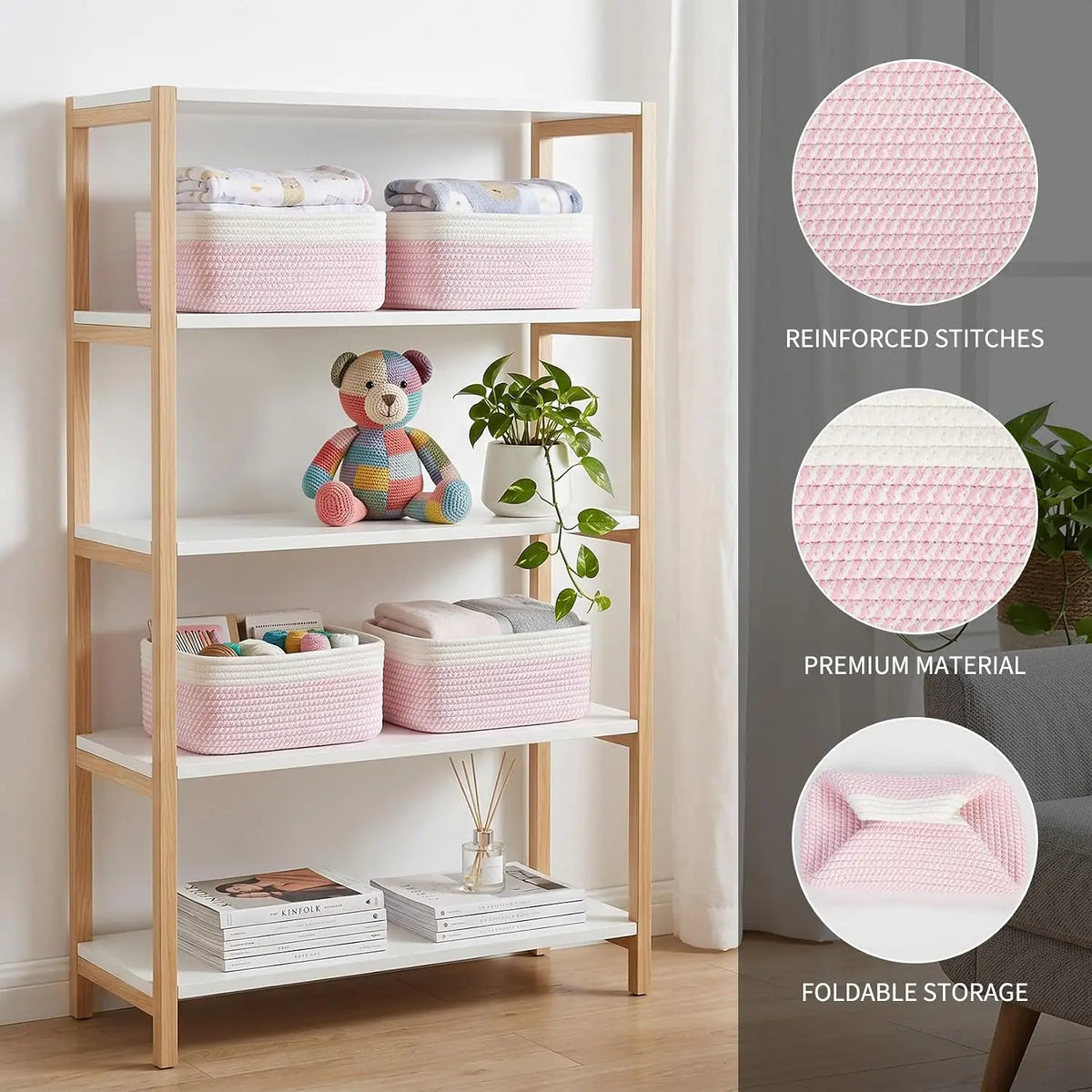 Garvee Cotton Rope Woven Storage Baskets for Home Organization