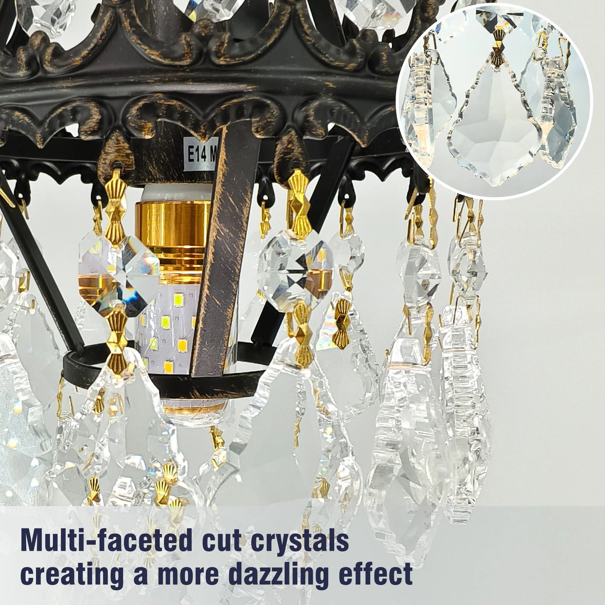 Vrygle Medieval Modern Crystal Wall Lamp for Indoor Spaces