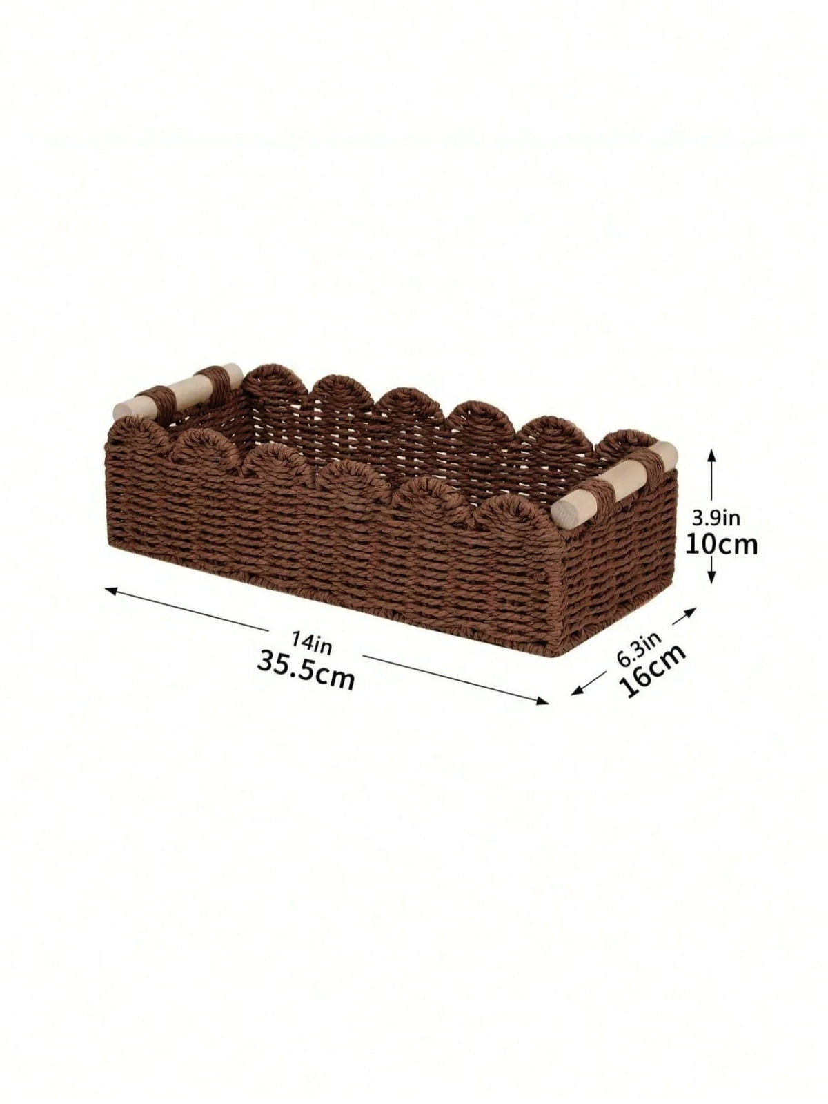 Farmhouse Style Fan Shaped Storage Basket With Handle
