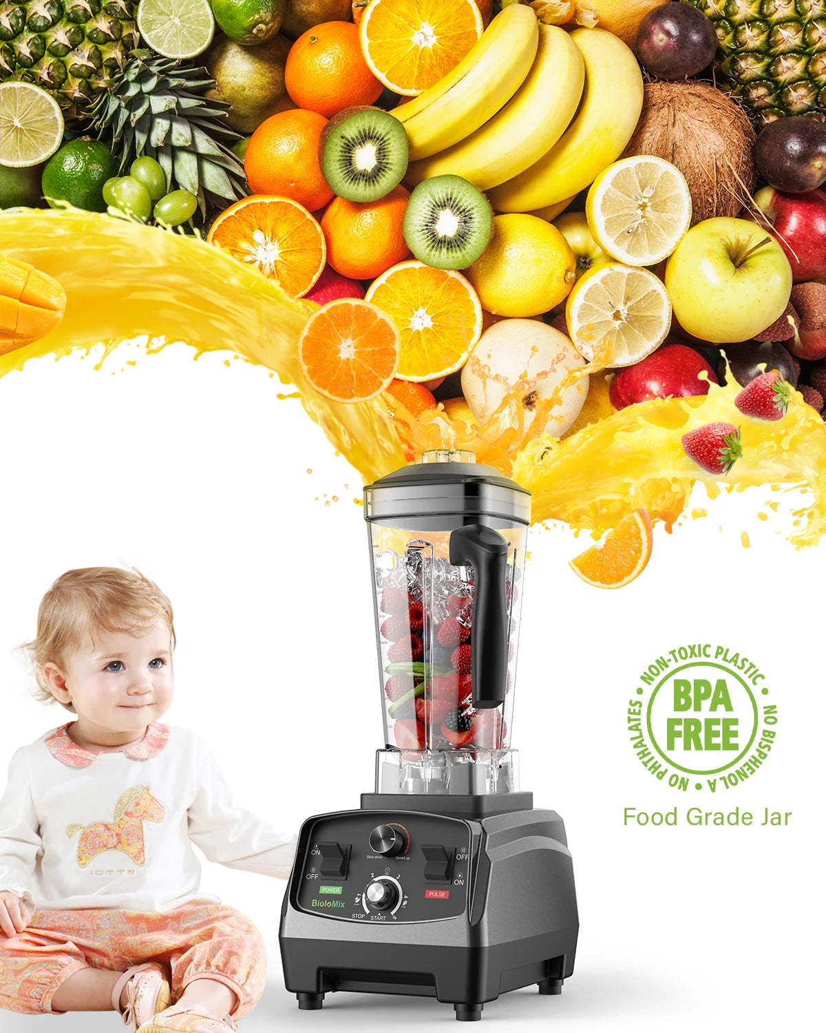 Biolomix Heavy Duty Timer Blender and Food Processor