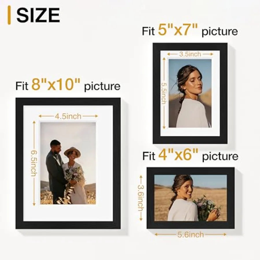 10 Piece Wooden Picture Frame Gallery Wall Display Set