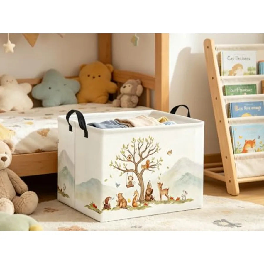 Rectangular Bamboo Baby Storage Basket And Book Shelf Room Decor