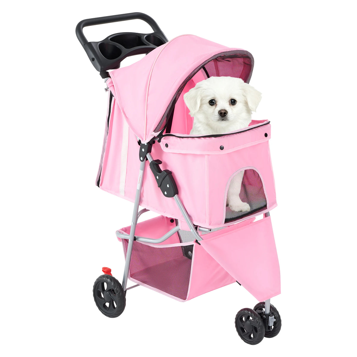 JHK Foldable Three Wheel Pet Stroller for Dogs and Cats