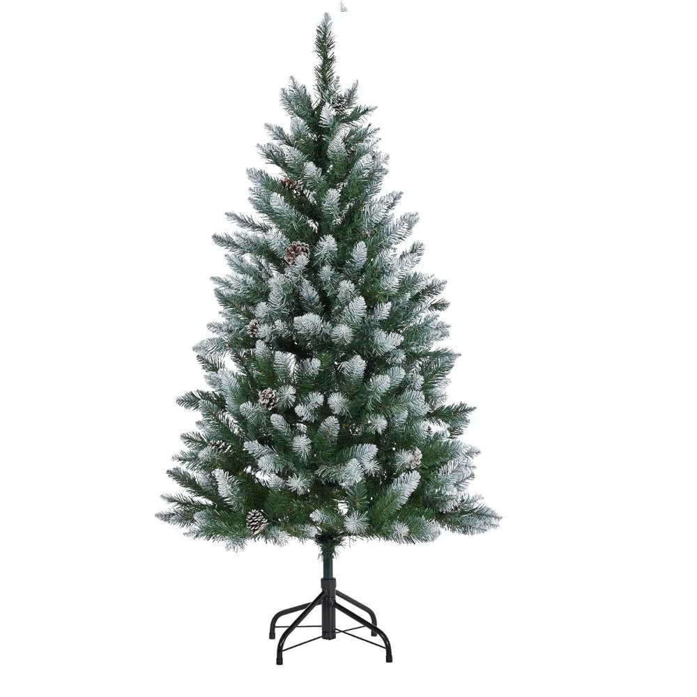 Prelit Flocked Artificial Christmas Tree With Led Lights