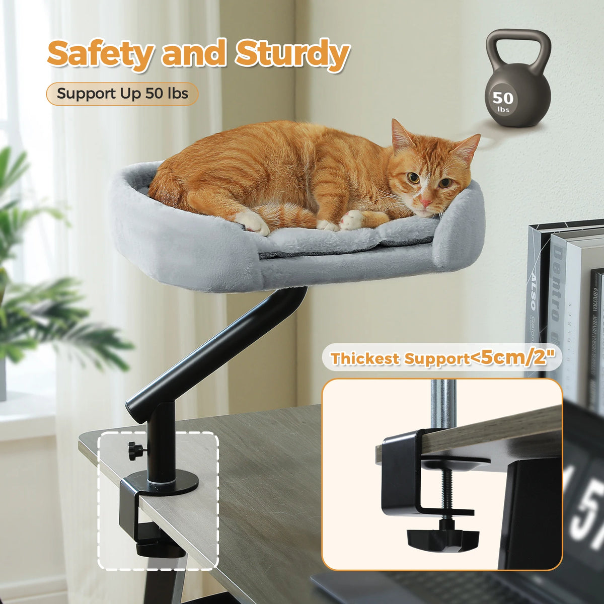 PAWZ Road Rotatable Cat Desk Bed With Adjustable Basket
