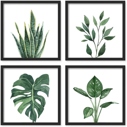 Minimalist Botanical Print Framed Wall Art Set