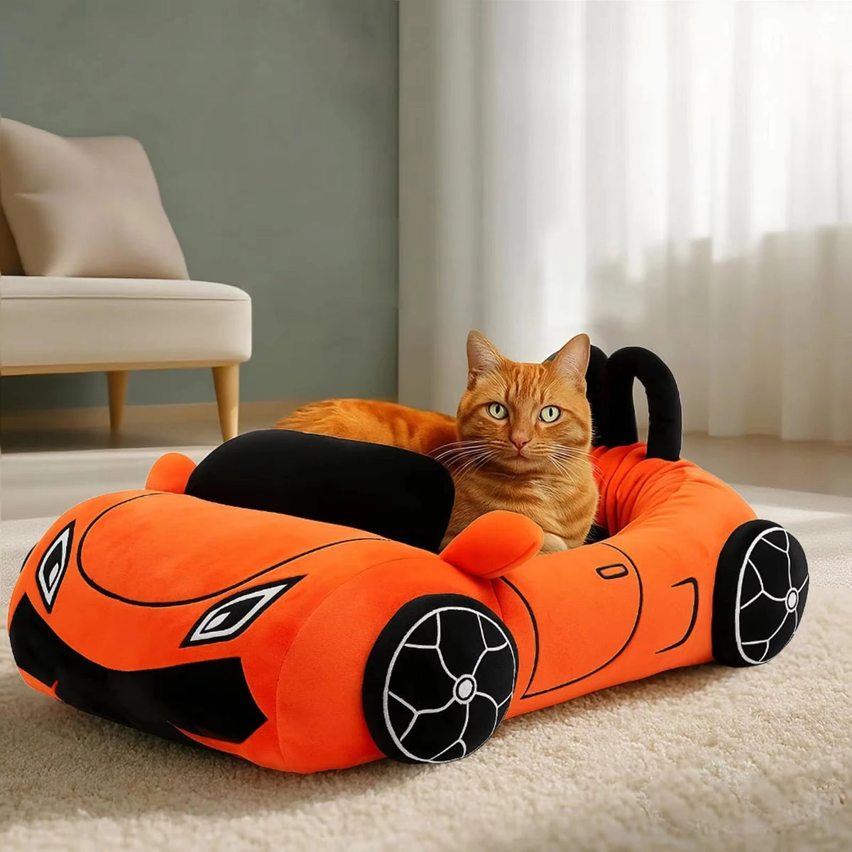 CWV Supercar Cat Bed with Soft Cozy Pillow