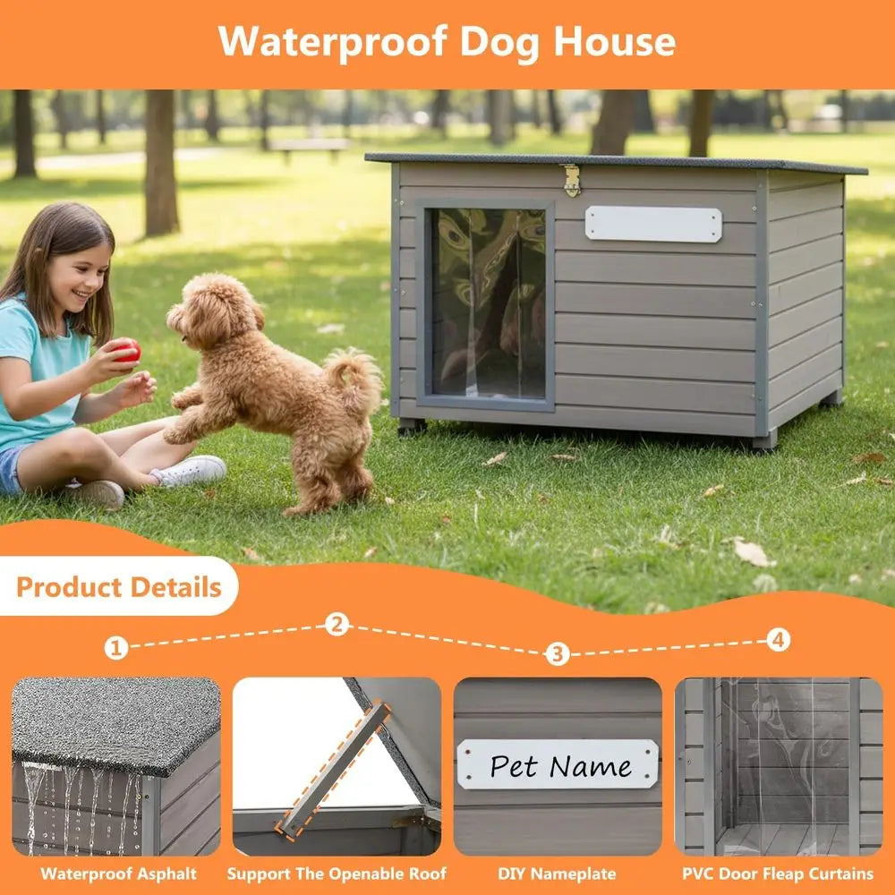 Durable Indoor And Outdoor Wooden Dog House for Small Breeds