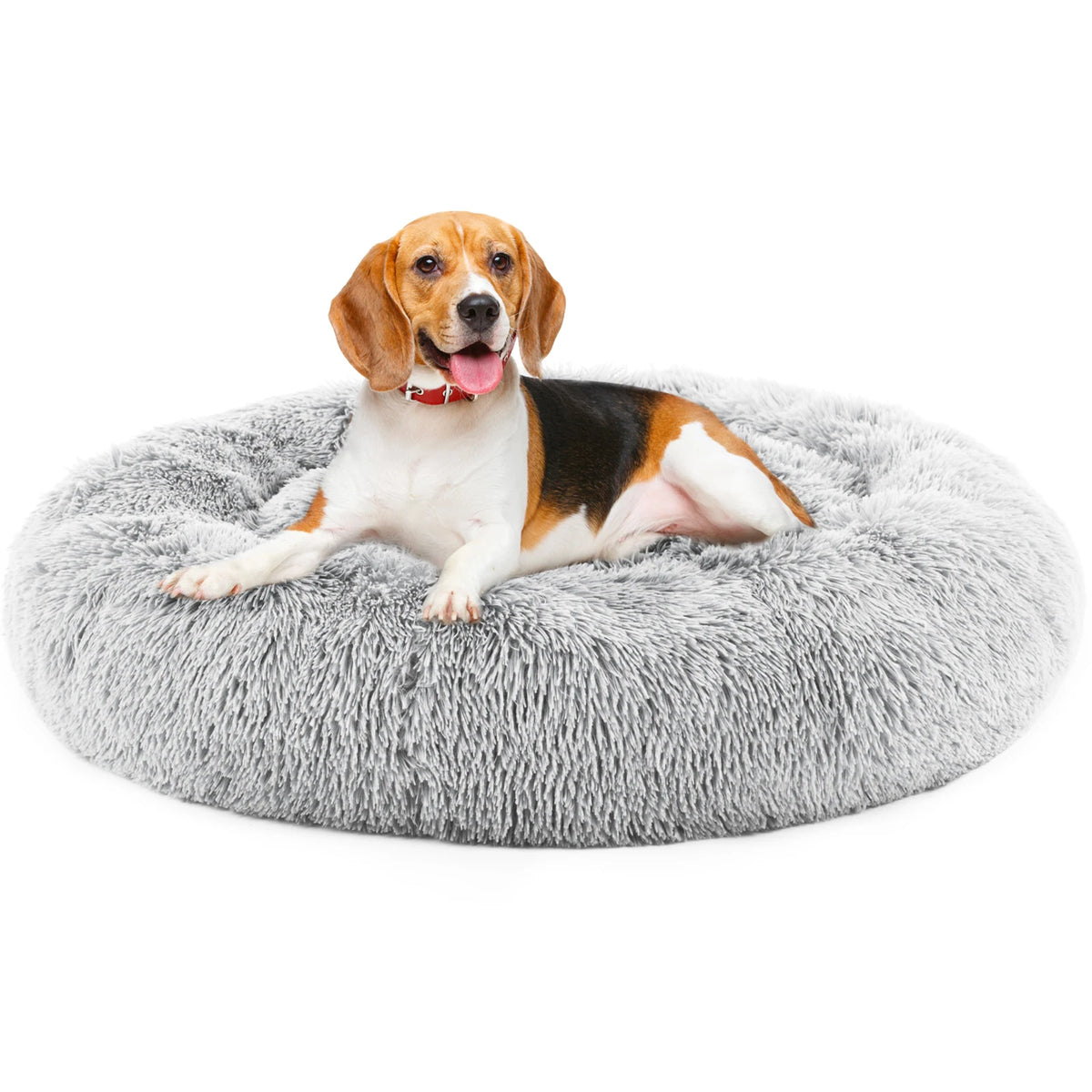 JHK Washable Plush Faux Fur Calming Dog Bed
