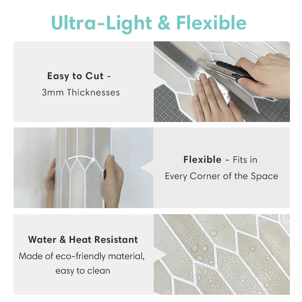 3D Hexagon Peel And Stick Wall Panels For Interior Decor