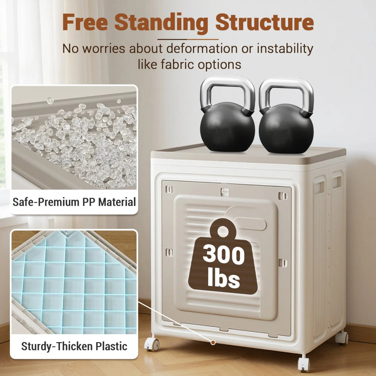 HiMISS Rolling Collapsible Laundry Hamper With Lid
