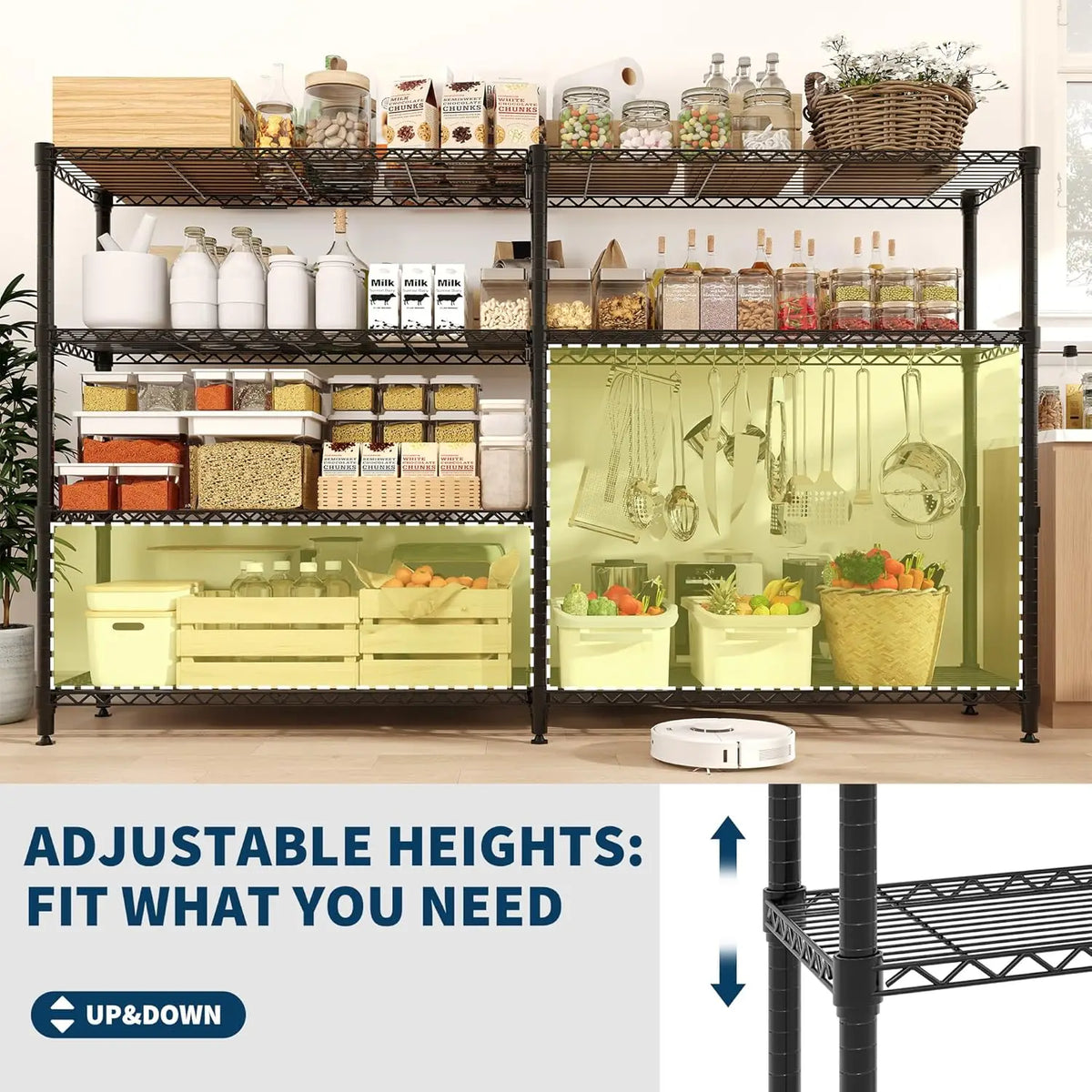 Twisterck Heavy Duty Metal Storage Shelves Adjustable Pantry Rack