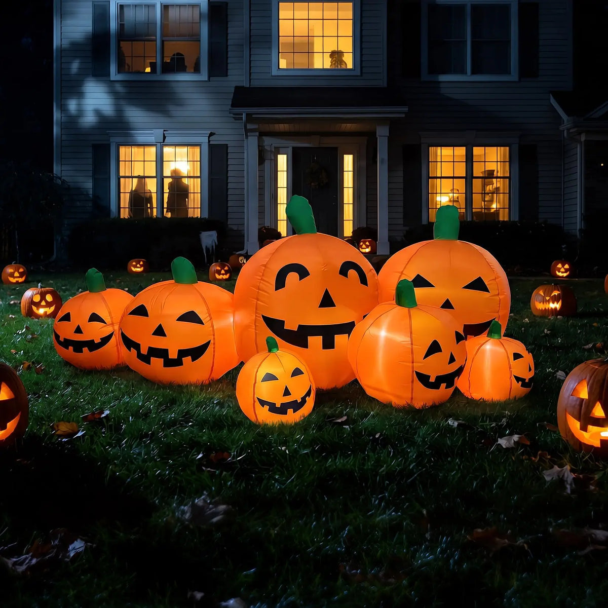 Inflatable Halloween Pumpkin Patch Decoration With LED Lights