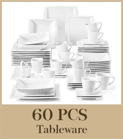 MALACASA Porcelain Dinnerware Set for Home and Dining