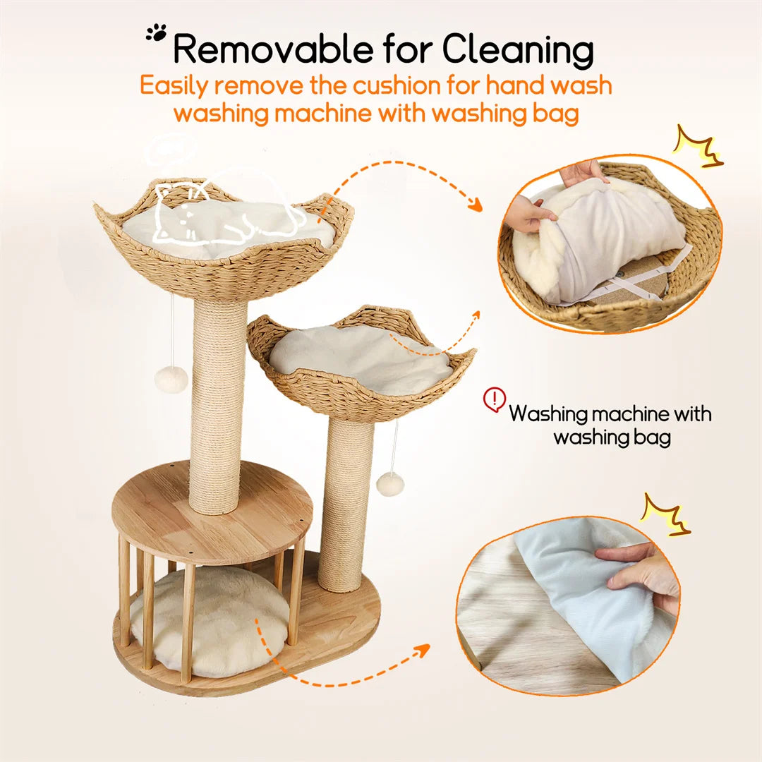 BINGOPAW Cat Climbing Tree With Scratching Post And Activity Center