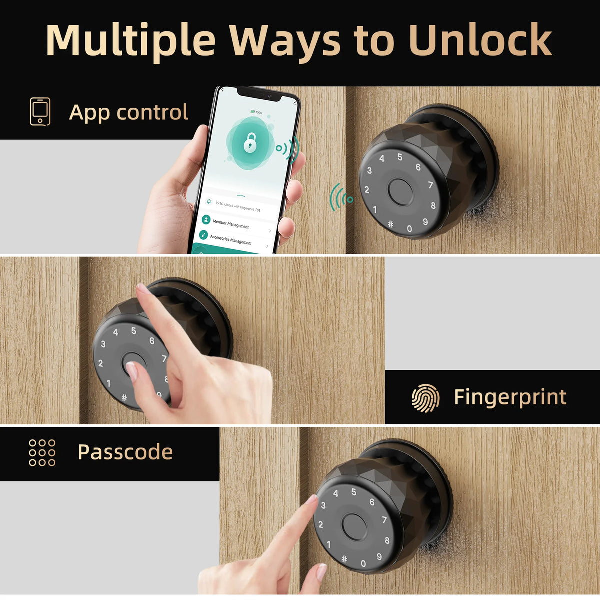 Viladepot Bidirectional Smart Lock Fingerprint Bluetooth Keypad