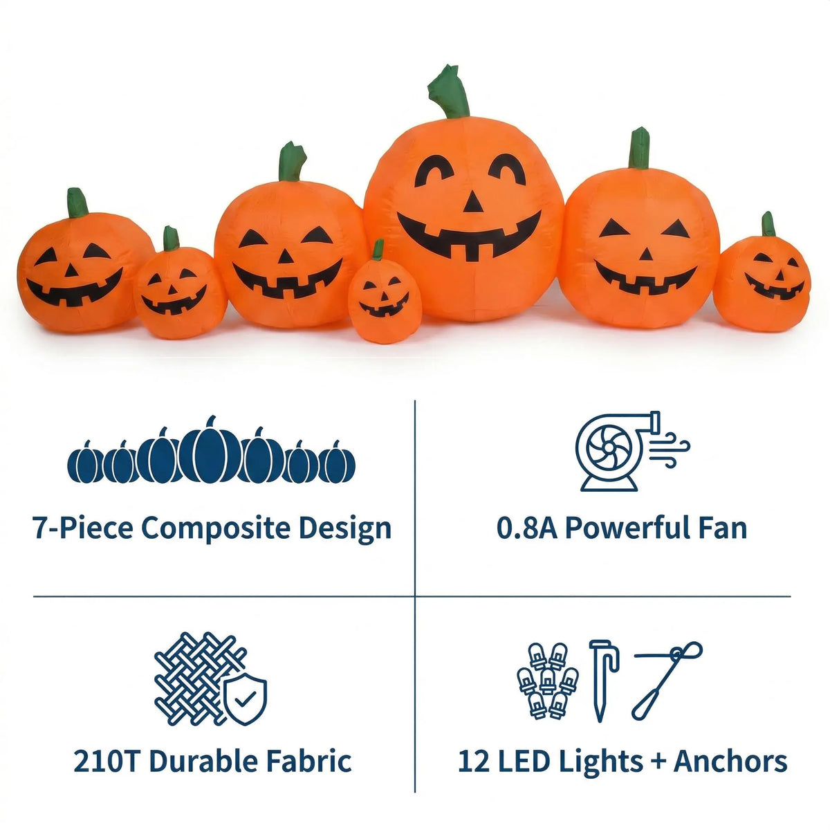 Inflatable Halloween Pumpkin Patch Decoration With LED Lights