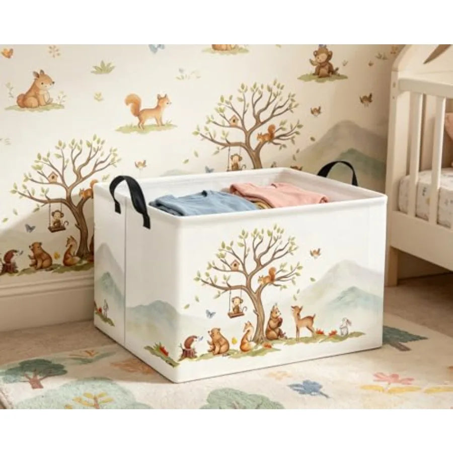 Rectangular Bamboo Baby Storage Basket And Book Shelf Room Decor