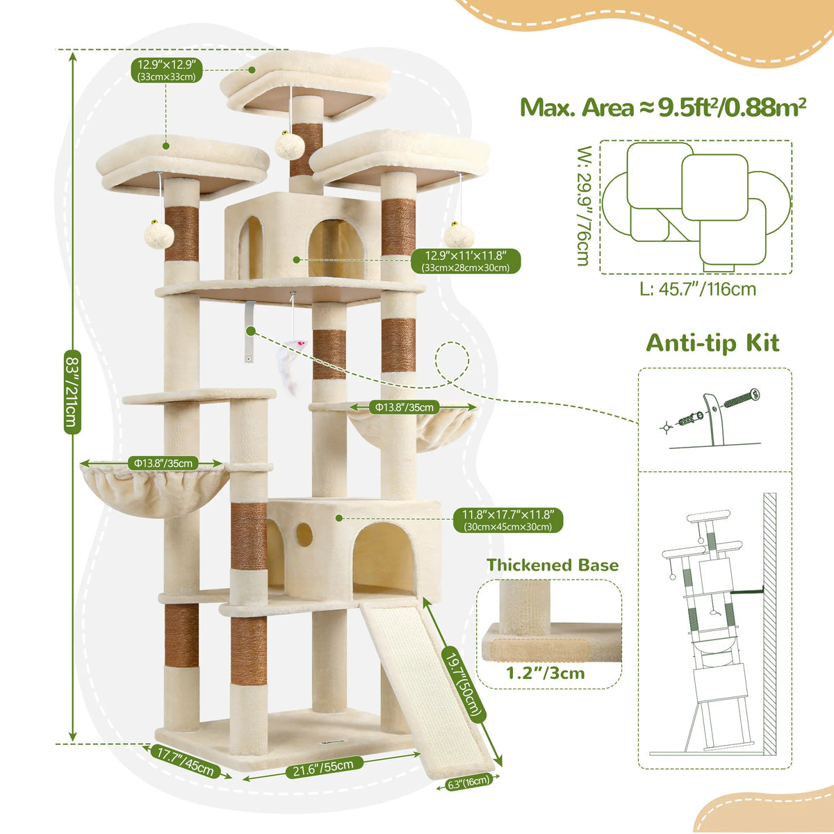 Globlazer Multi-Level Cat Tree Tower With Condos And Hammocks