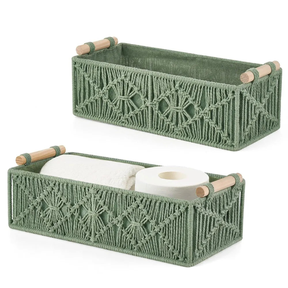 Macrame Hand Woven Storage Basket For Home Decor