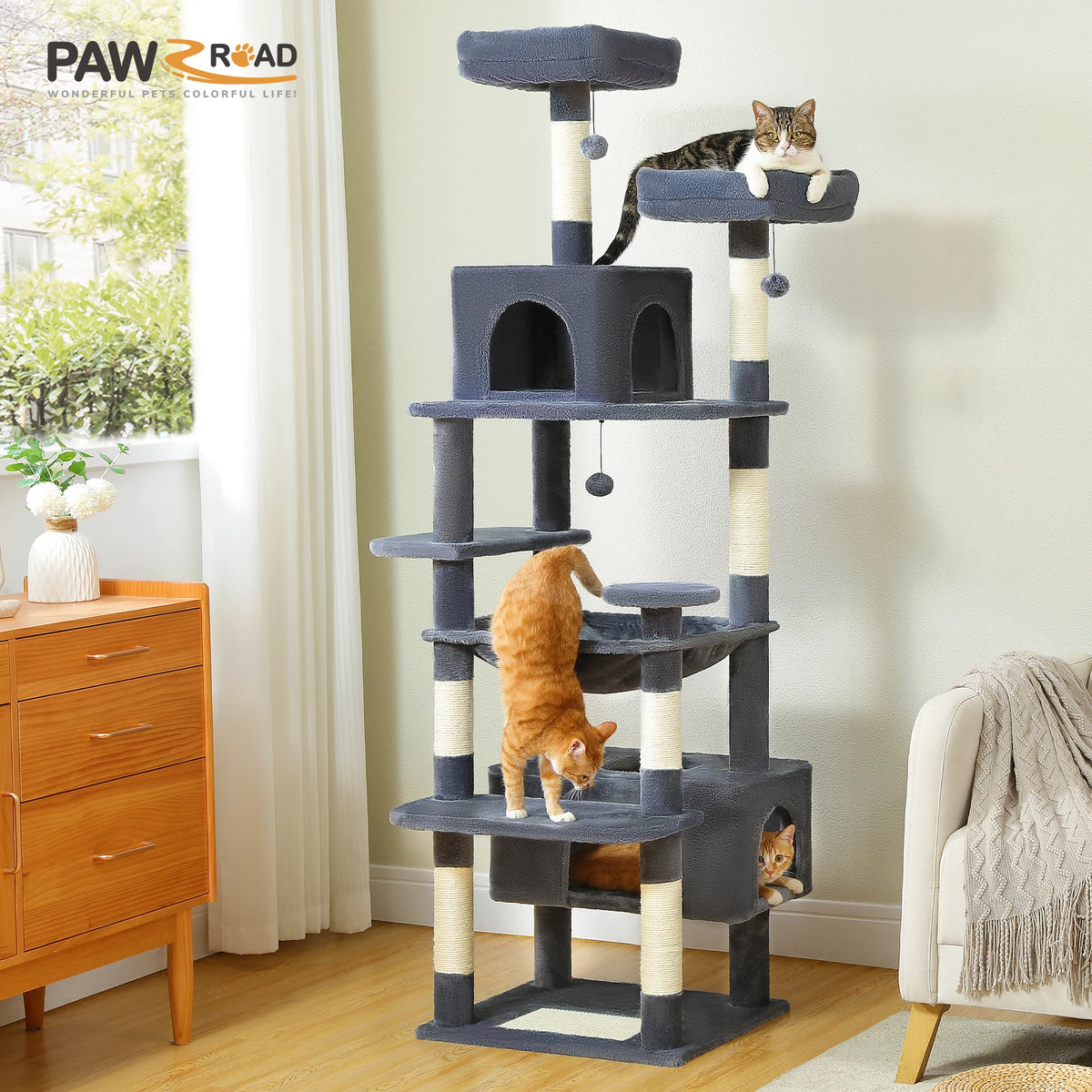 PAWZ Road Multilevel Cat Tree With Sisal Scratching Posts