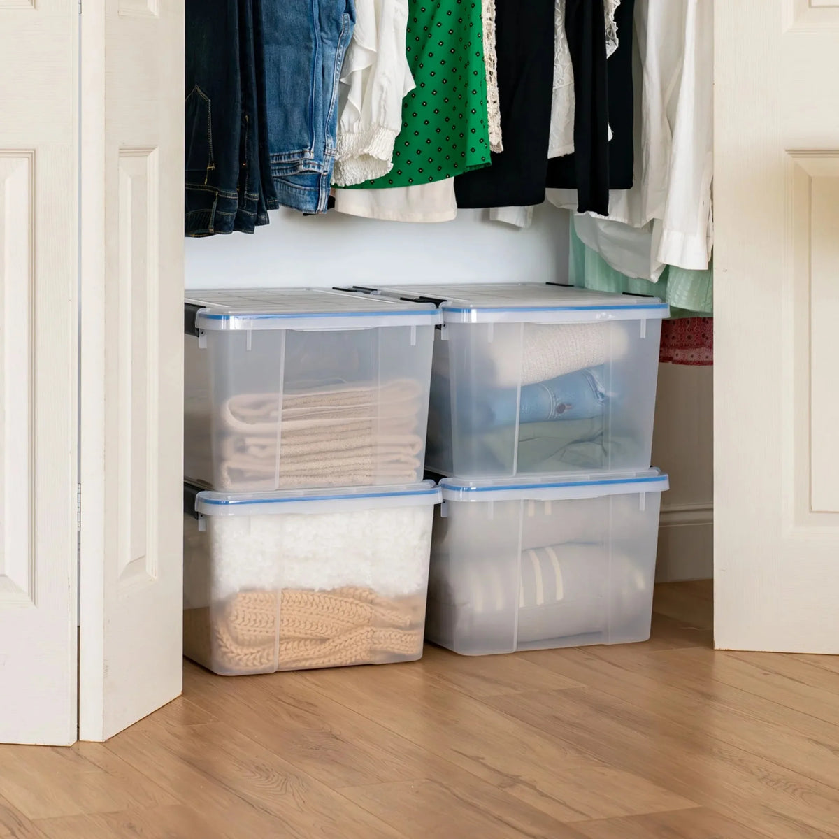 Plastic Storage Bins With Airtight Sealed Lids for Organization