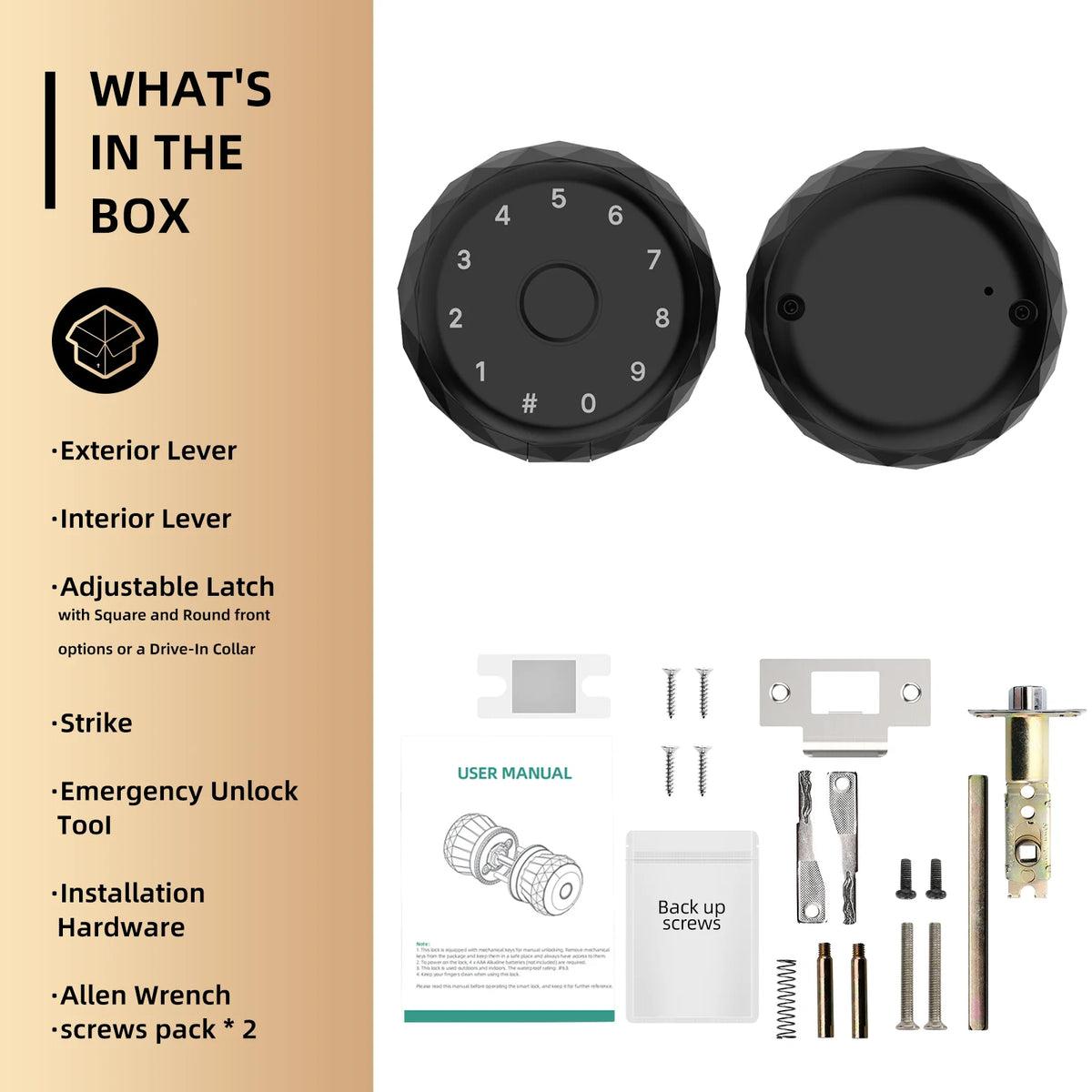 Viladepot Bidirectional Smart Lock Fingerprint Bluetooth Keypad