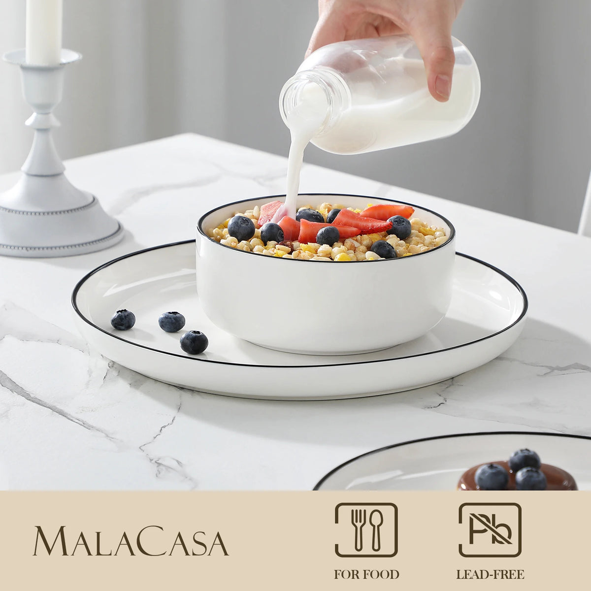 Malacasa Ceramic Porcelain Dinnerware Set